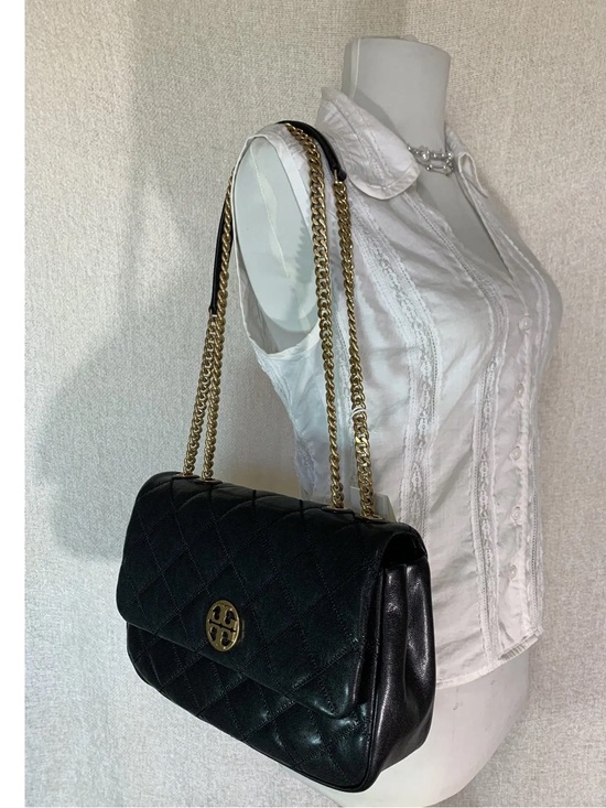 Tory Burch Handbags - Tory Burch Black Quilted Leather Shoulder Bag- new